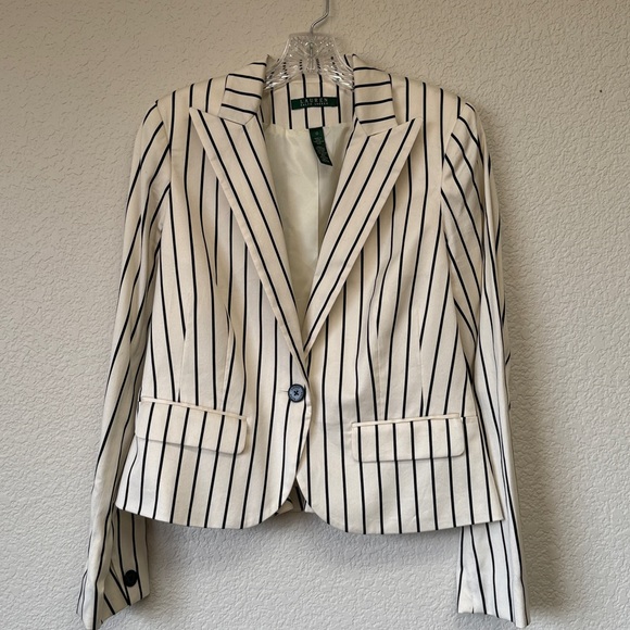 Lauren Ralph Lauren Jackets & Blazers - Lauren Ralph Lauren Ivory Pinstripe Blazer size 10